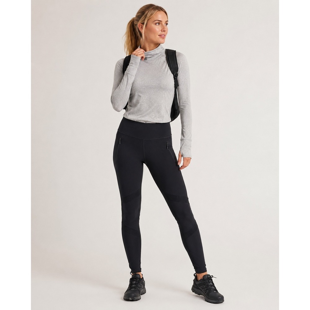 Athleta Headlands Hybrid Cargo Tights Black Navy Hiking‎ Leggings Size 4